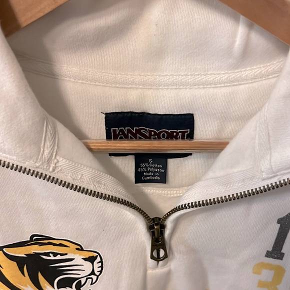 EUC White Jansport Mizzou Quarter Zip Size Small - Picture 4 of 5